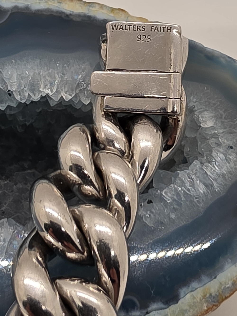 Heavy Curb Link Bracelet in Sterling Silver 925. - Picture 3 of 8